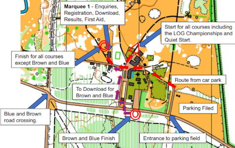 Map showing Parking Location